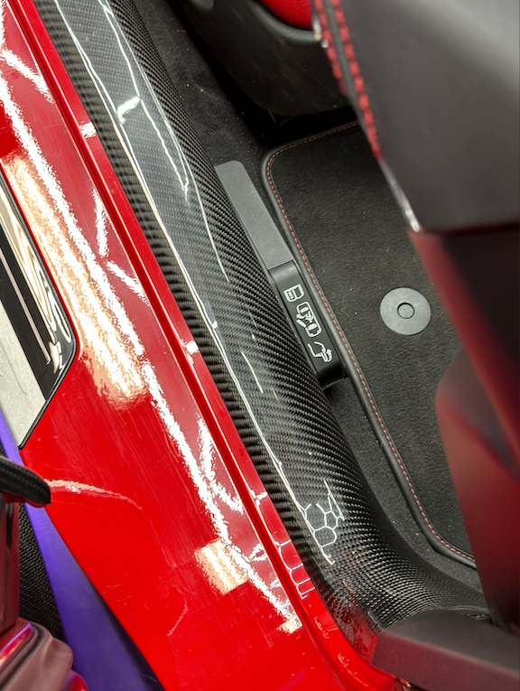 C8 Corvette Carbon Fiber Interior Door Entry Pillar Covers | Black/Red/Blue/Forged
