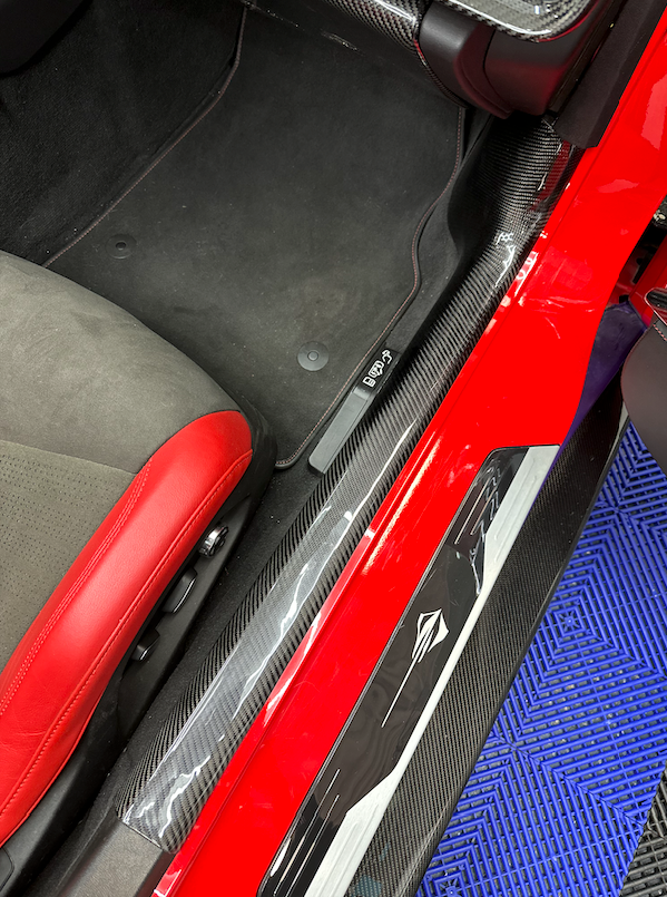 C8 Corvette Carbon Fiber Interior Door Entry Pillar Covers | Black/Red/Blue/Forged