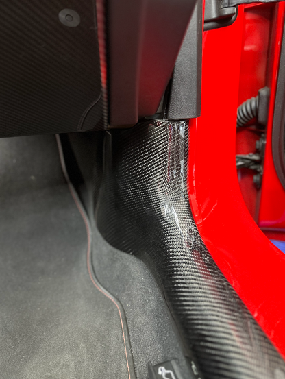 C8 Corvette Carbon Fiber Interior Door Entry Pillar Covers | Black/Red/Blue/Forged