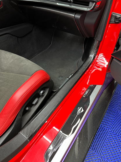 C8 Corvette Carbon Fiber Interior Door Entry Pillar Replacements | Next-Gen Carbon