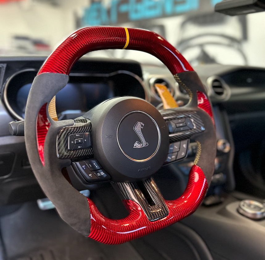 2015-24 Ford Mustang Carbon Fiber Custom Steering Wheel (Complete) | GT/Ecoboost/GT350/GT500 Mach 1