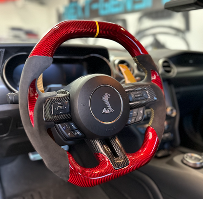 2015-24 Ford Mustang Carbon Fiber Custom Steering Wheel (Complete) | GT/Ecoboost/GT350/GT500 Mach 1