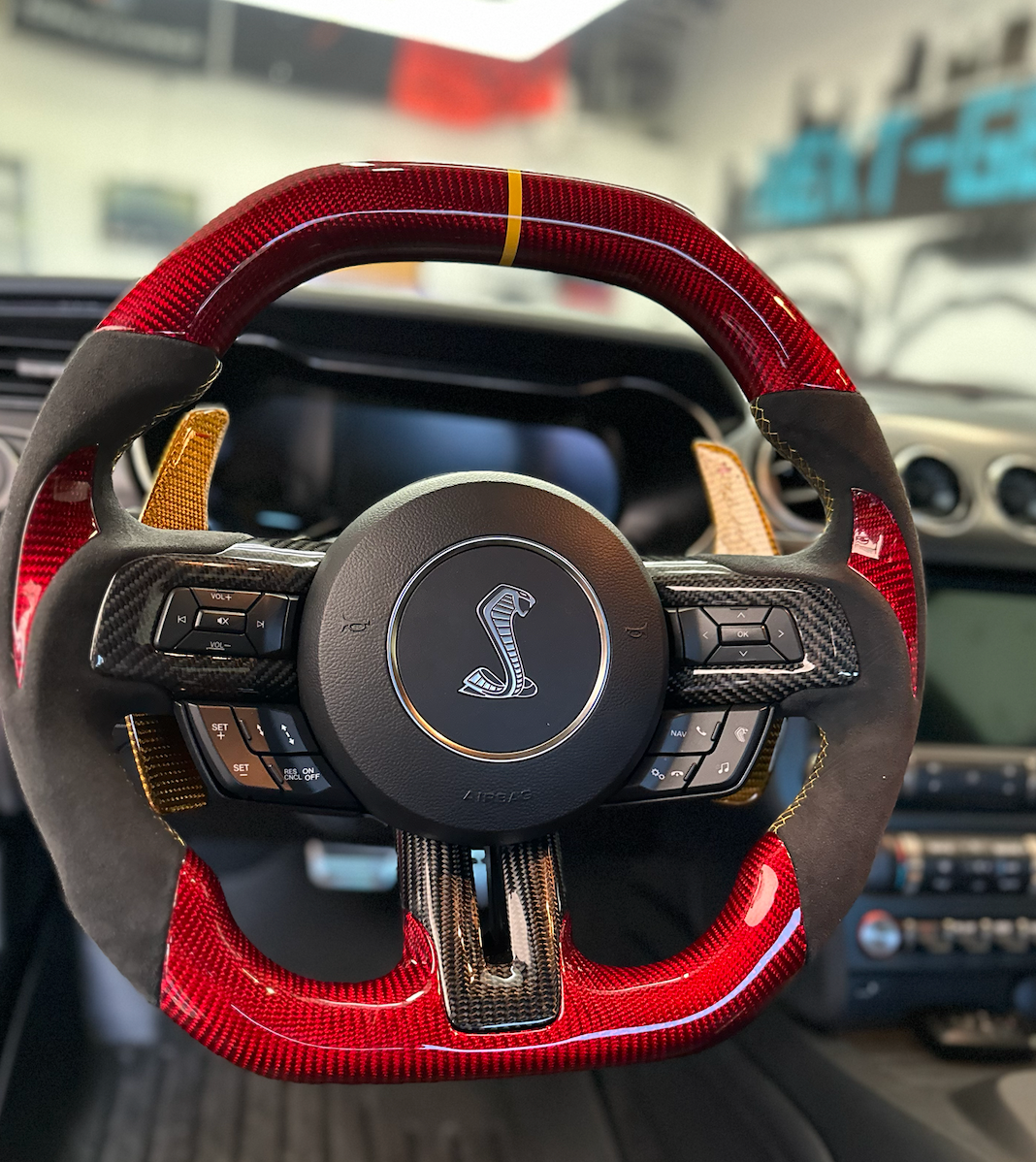 2015-24 Ford Mustang Carbon Fiber Custom Steering Wheel (Complete) | GT/Ecoboost/GT350/GT500 Mach 1