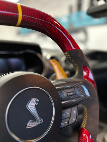 2015-24 Ford Mustang Carbon Fiber Custom Steering Wheel (Complete) | GT/Ecoboost/GT350/GT500 Mach 1
