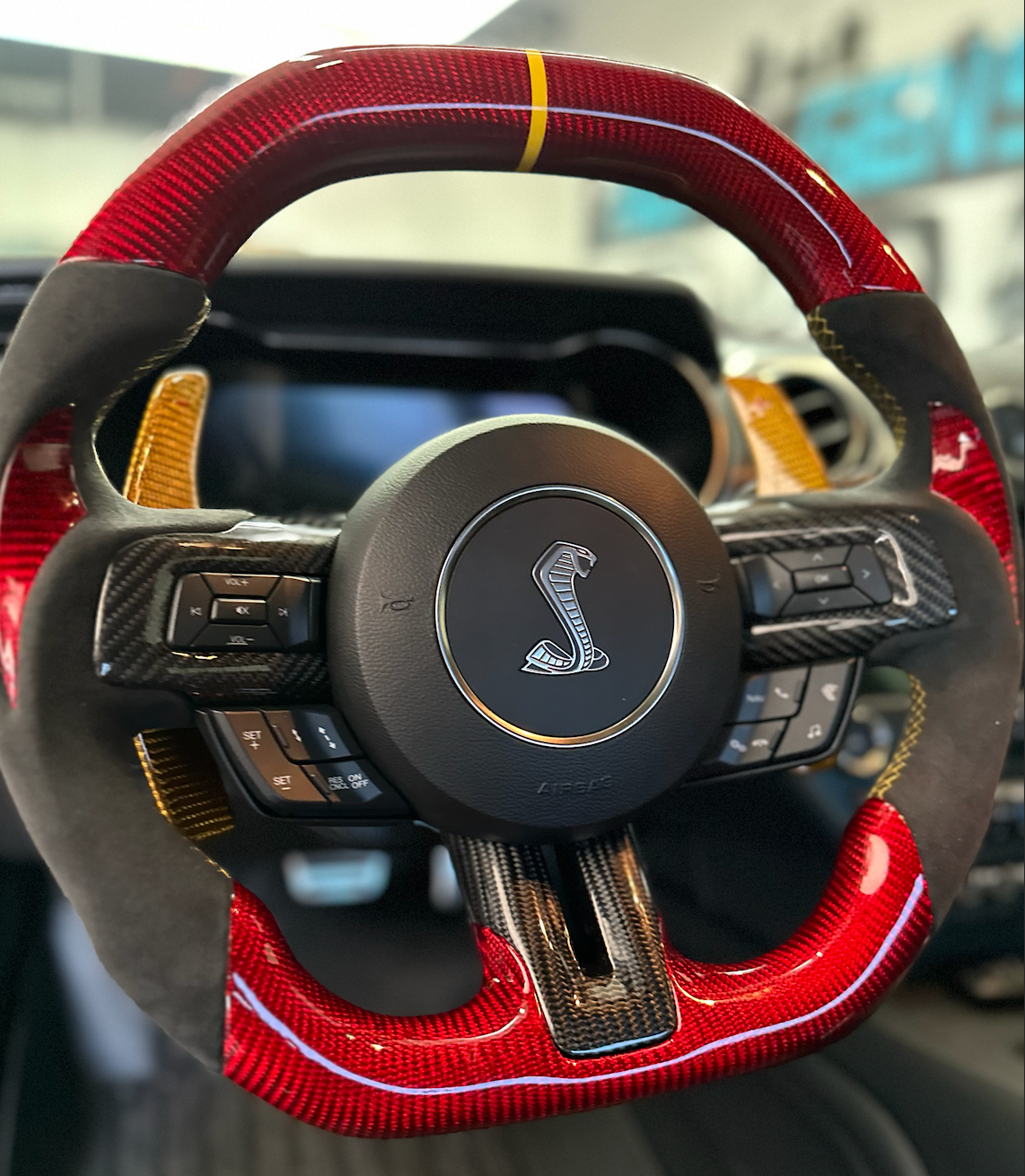 2015-24 Ford Mustang Carbon Fiber Custom Steering Wheel (Complete) | GT/Ecoboost/GT350/GT500 Mach 1