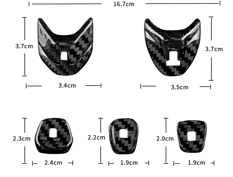 C8 Corvette Carbon Fiber Transmission Control Button Covers | Black / Red Carbon
