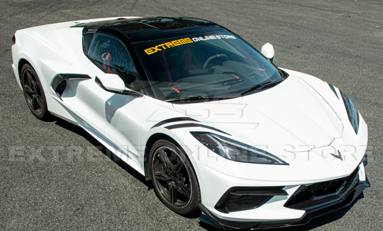 C8 Corvette Stingray Z06 Z07 Style Performance Front Splitter &amp; Canards