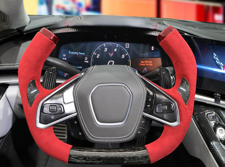 C8 Corvette Stingray / Z06 F1 Yoke Style Carbon Fiber Steering Wheel (Complete/Heated) | Next-Gen Carbon
