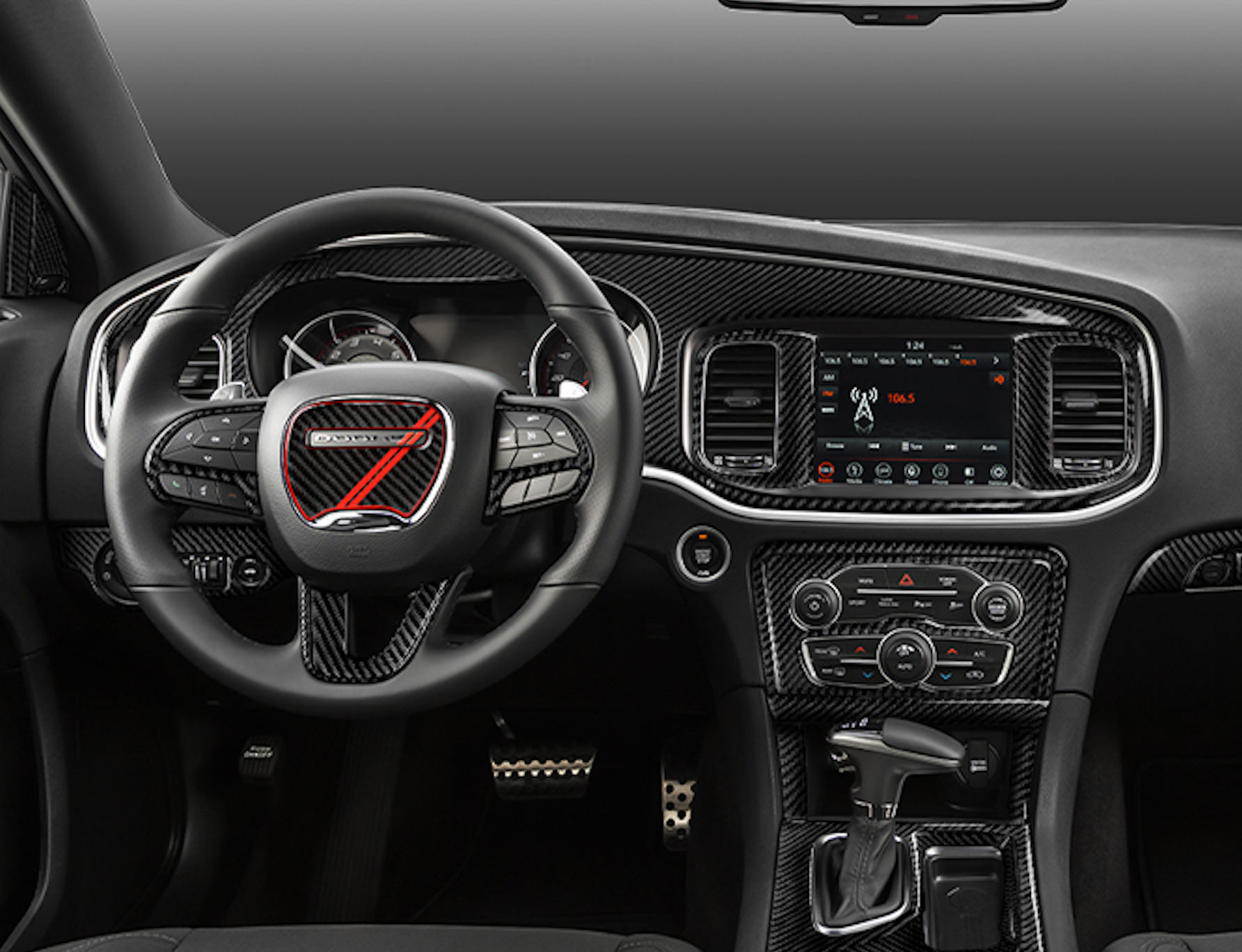 2015 - 24 Dodge Charger Carbon Fiber Dashboard Insert Overlay | Next-Gen Carbon