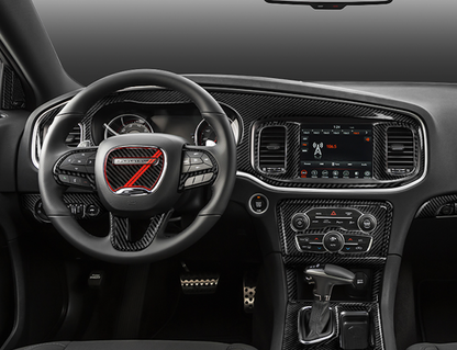 2015 - 24 Dodge Charger Carbon Fiber Dashboard Insert Overlay | Next-Gen Carbon