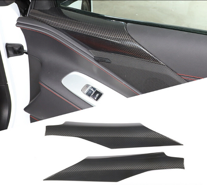 C8 Corvette Carbon Fiber Interior Door Upper Covers | Next-Gen Carbon