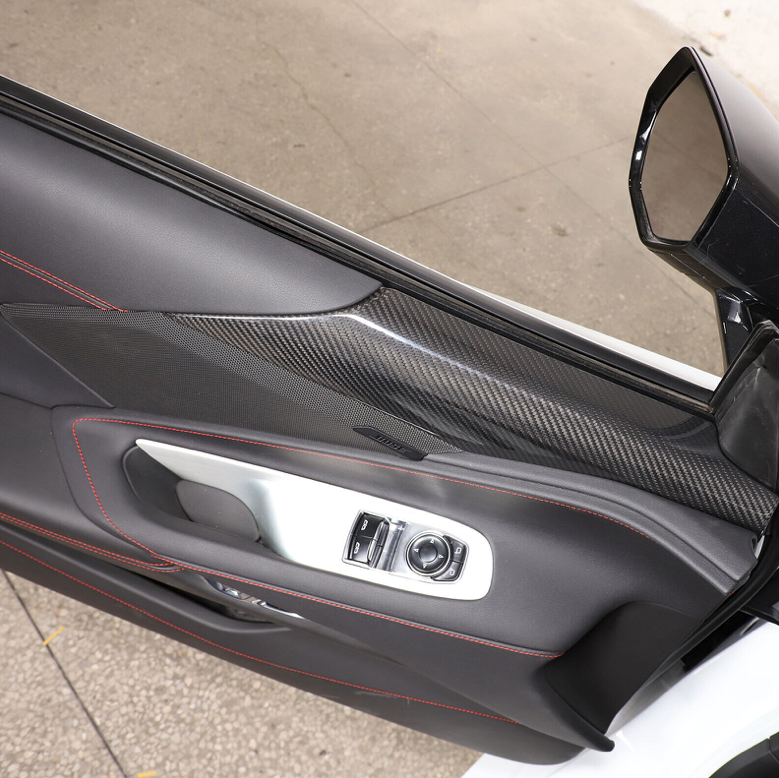 C8 Corvette Carbon Fiber Interior Door Upper Covers | Next-Gen Carbon
