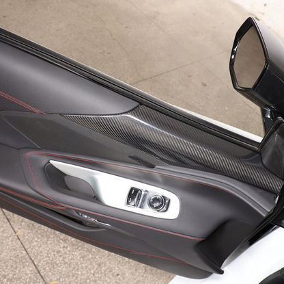 C8 Corvette Carbon Fiber Interior Door Upper Covers | Next-Gen Carbon
