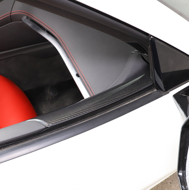 C8 Corvette Carbon Fiber Interior Door Upper Covers | Next-Gen Carbon