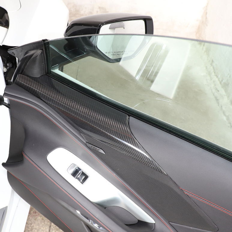C8 Corvette Carbon Fiber Interior Door Upper Covers | Next-Gen Carbon