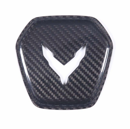C8 Corvette Carbon Fiber Center Steering Wheel Full Cover | Black / Red / Forged