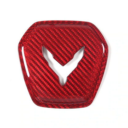 C8 Corvette Carbon Fiber Center Steering Wheel Full Cover | Black / Red / Forged