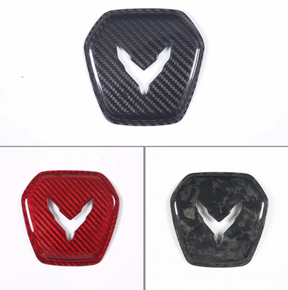 C8 Corvette Carbon Fiber Center Steering Wheel Full Cover | Black / Red / Forged