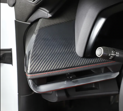 C8 Corvette Carbon Fiber LH Dashboard Trim Cover | Black / Red