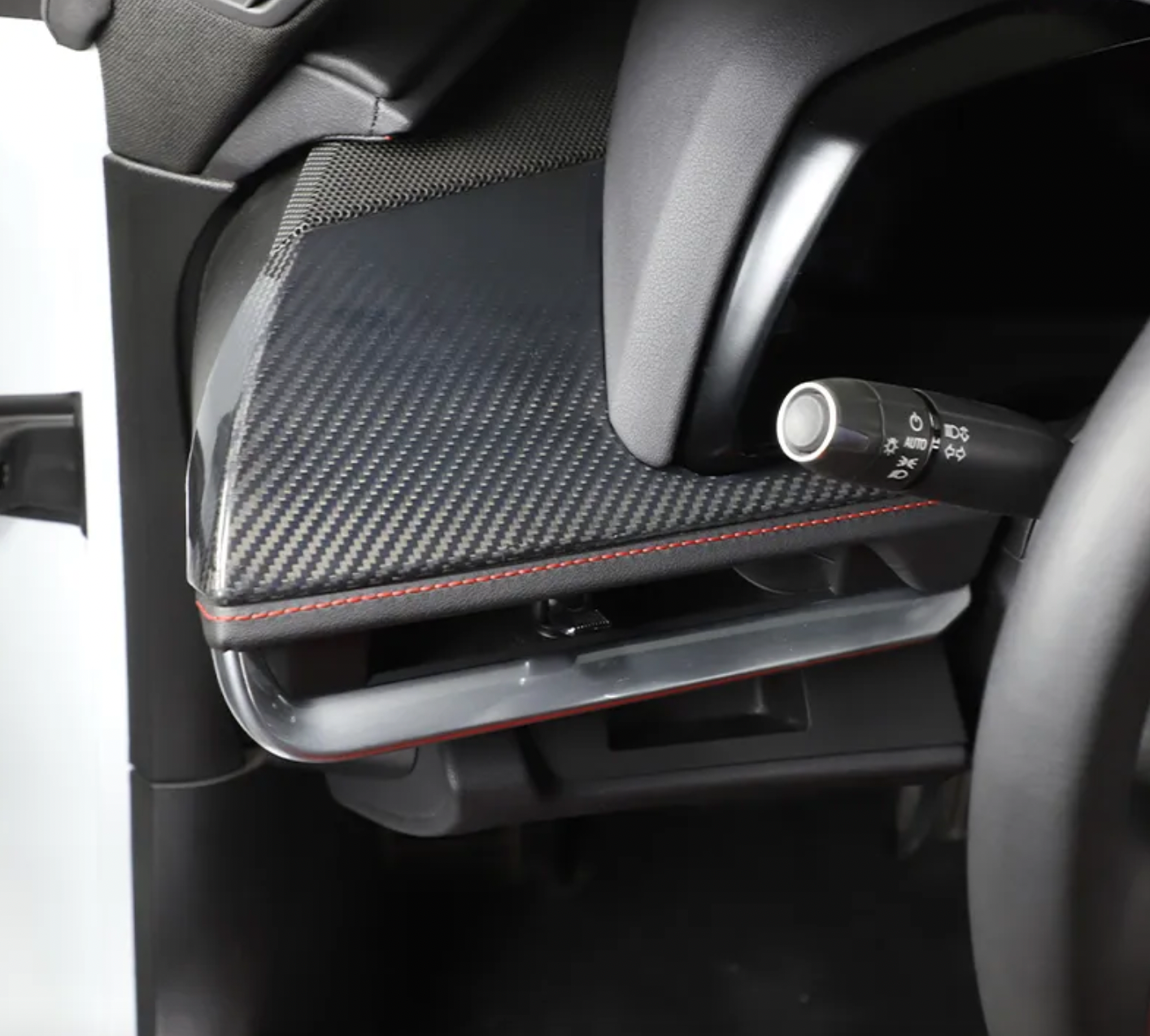 C8 Corvette Carbon Fiber LH Dashboard Trim Cover | Black / Red