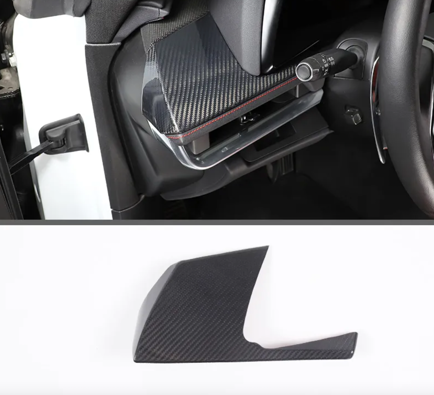 C8 Corvette Carbon Fiber LH Dashboard Trim Cover | Black / Red