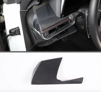 C8 Corvette Carbon Fiber LH Dashboard Trim Cover | Black / Red