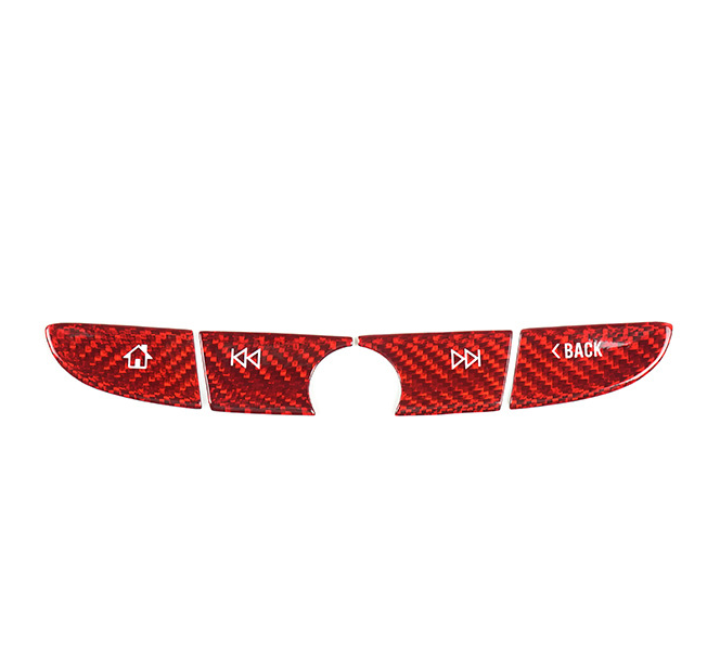 2016- 24 Camaro Carbon Fiber Radio Navigation Button Covers (Black/Red) | Next-Gen Carbon