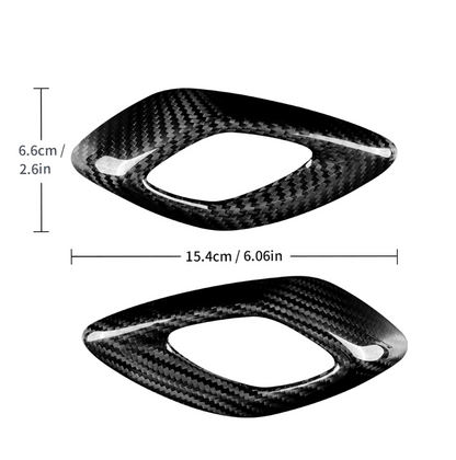 2016 - 24 Camaro Carbon Fiber Interior Door Handle Chrome Delete Covers | Black / Red Carbon