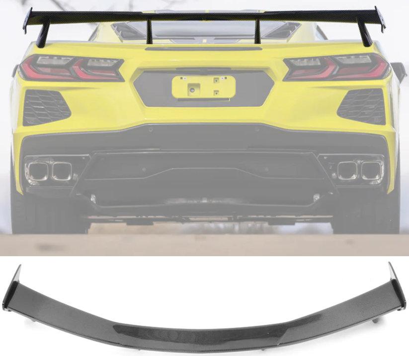 C8 Corvette Stingray Full Carbon Fiber High Wing Spoiler | Next-Gen Carbon