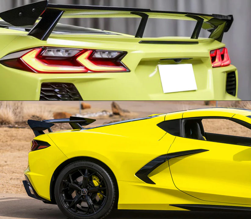 C8 Corvette Stingray Full Carbon Fiber High Wing Spoiler | Next-Gen Carbon