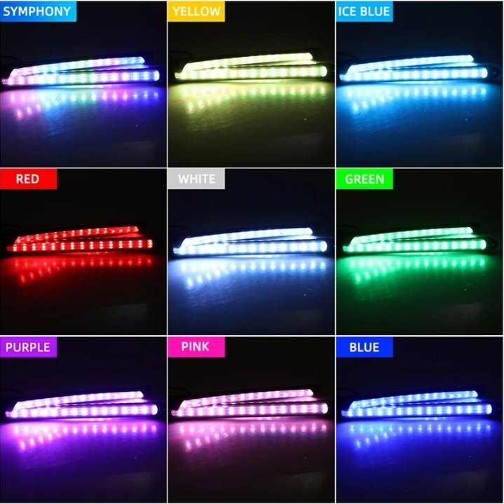 Dodge Charger Widebody RGB Flow Series Color Changing Front LED DRL Fog Lights