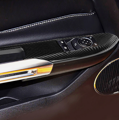 2015-23 Mustang Real Hard Carbon Fiber Interior Window Switch Door Panel Covers