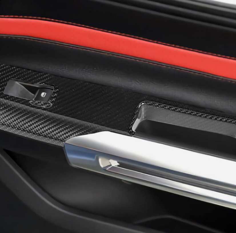 2015-23 Mustang Real Hard Carbon Fiber Interior Window Switch Door Panel Covers