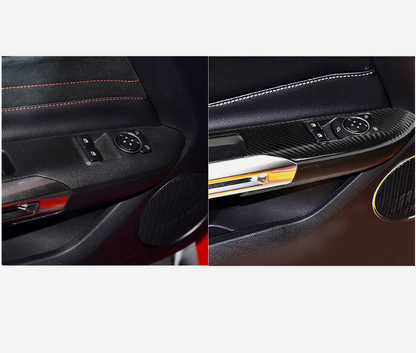 2015-23 Mustang Real Hard Carbon Fiber Interior Window Switch Door Panel Covers