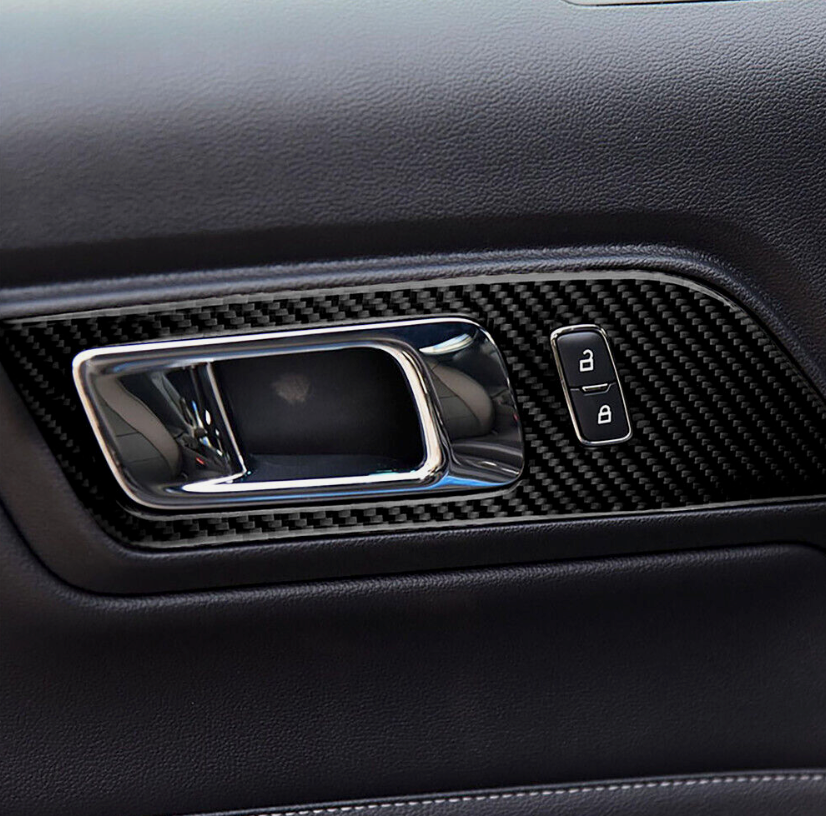 2015-24 Mustang Real Carbon Fiber Interior Door Handle Trim Cover