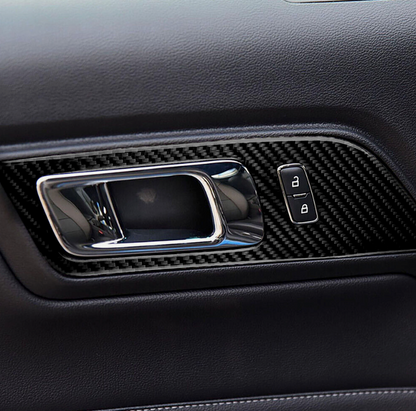 2015-24 Mustang Real Carbon Fiber Interior Door Handle Trim Cover
