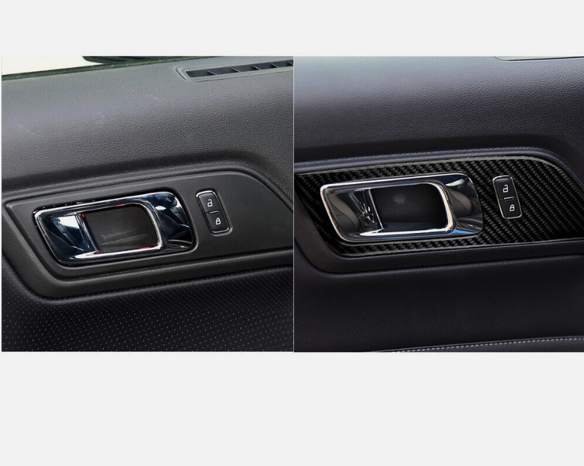 2015-24 Mustang Real Carbon Fiber Interior Door Handle Trim Cover