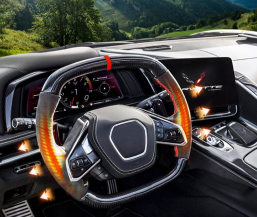 C8 Corvette Carbon Fiber Heated Alcantara Suede Steering Wheel (Bare)