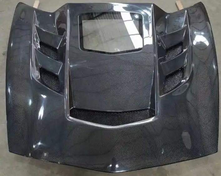 2014 - 19 C7 Corvette Carbon Fiber XT Vented Hood with Glass Window