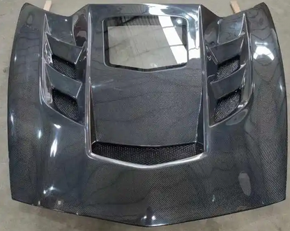 2014 - 19 C7 Corvette Carbon Fiber XT Vented Hood with Glass Window