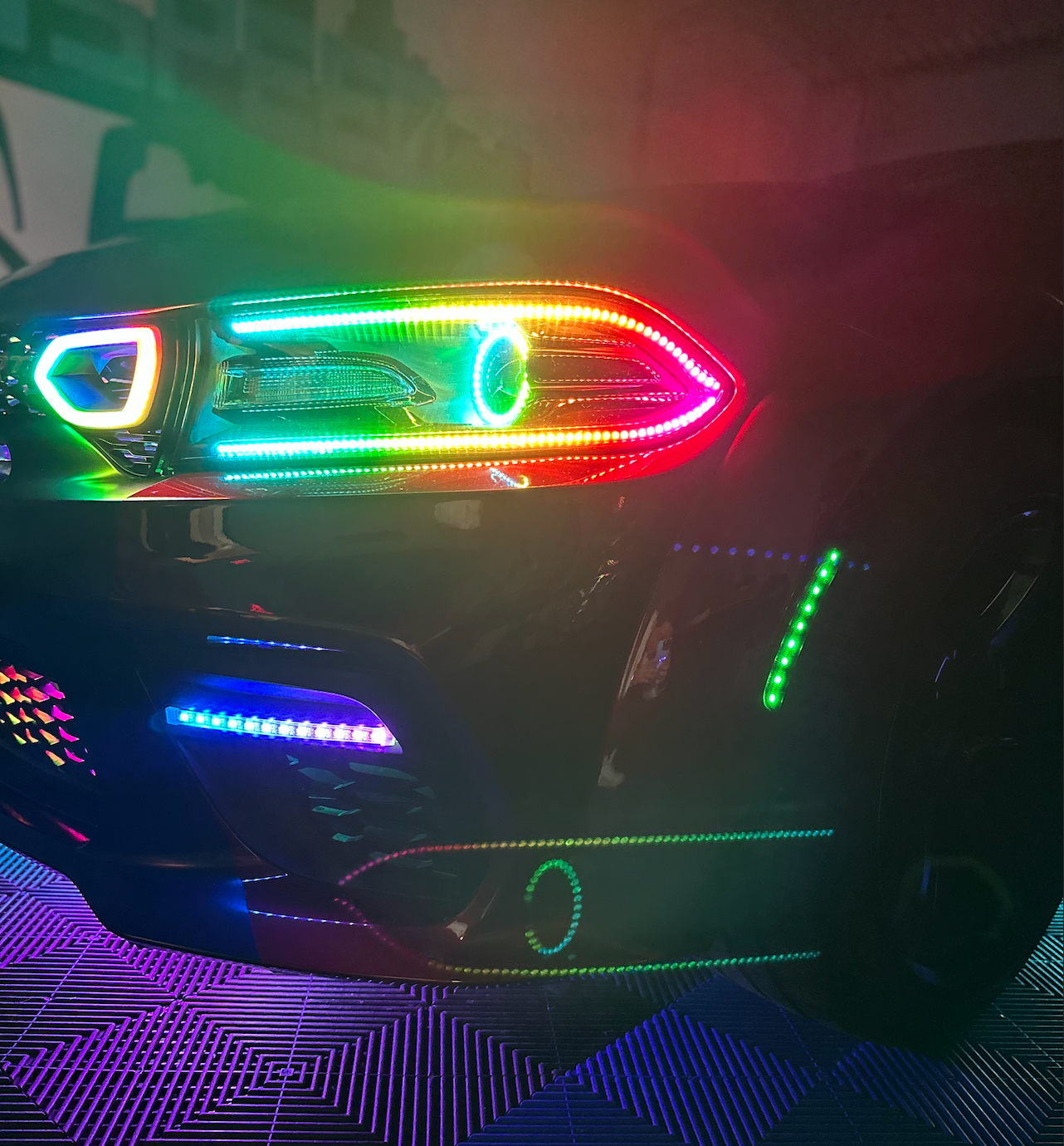 2015-24 Charger Smoked RGB/Flow LED Side Marker Lights - Color Changing