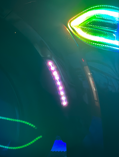 2015-24 Charger Smoked RGB/Flow LED Side Marker Lights - Color Changing