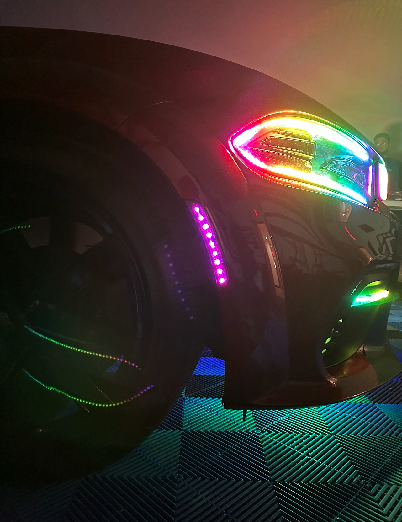 2015-24 Charger Smoked RGB/Flow LED Side Marker Lights - Color Changing