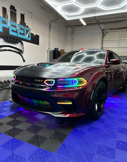 2015-24 Charger Smoked RGB/Flow LED Side Marker Lights - Color Changing