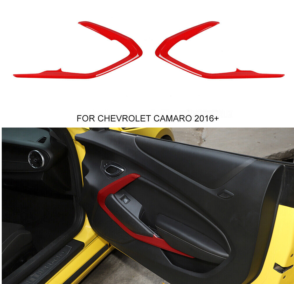 2016-24 Camaro Red / Blue Interior ABS Door Surround Trim Bezel Cover