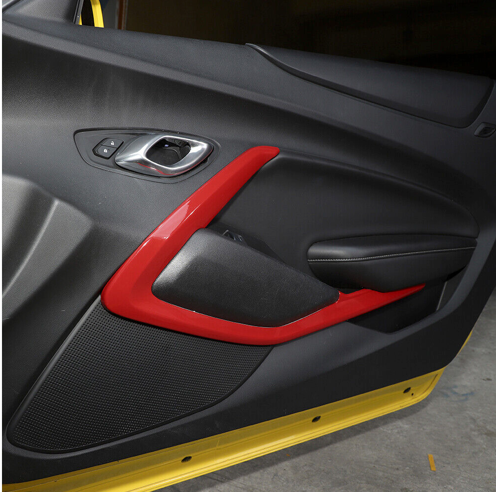2016-24 Camaro Red / Blue Interior ABS Door Surround Trim Bezel Cover