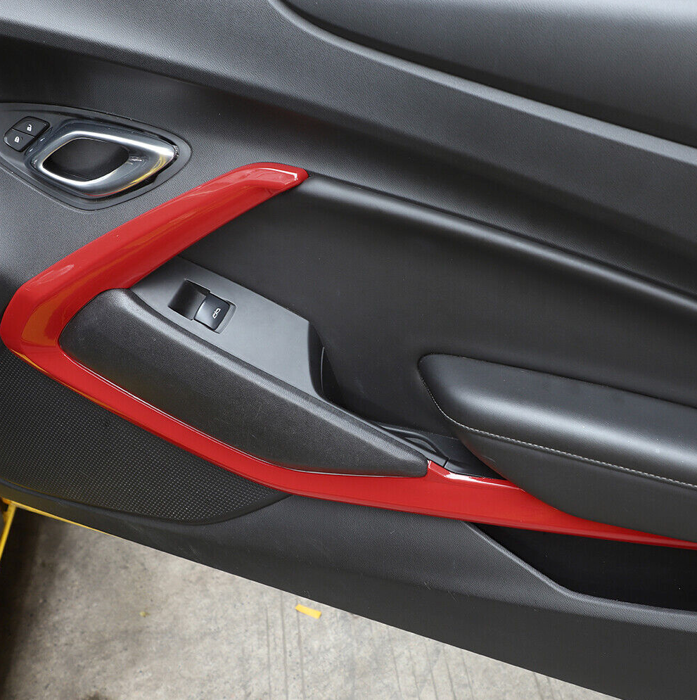 2016-24 Camaro Red / Blue Interior ABS Door Surround Trim Bezel Cover