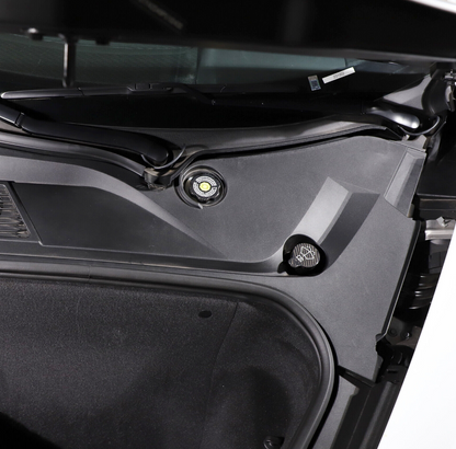 C8 Corvette Real Carbon Fiber Engine Oil Coolant Water Tank Cap Cover Kit