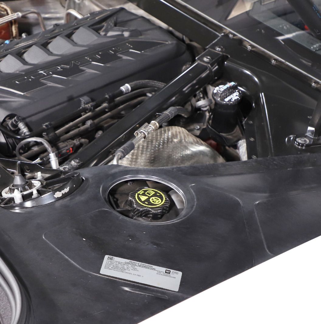 C8 Corvette Real Carbon Fiber Engine Oil Coolant Water Tank Cap Cover Kit