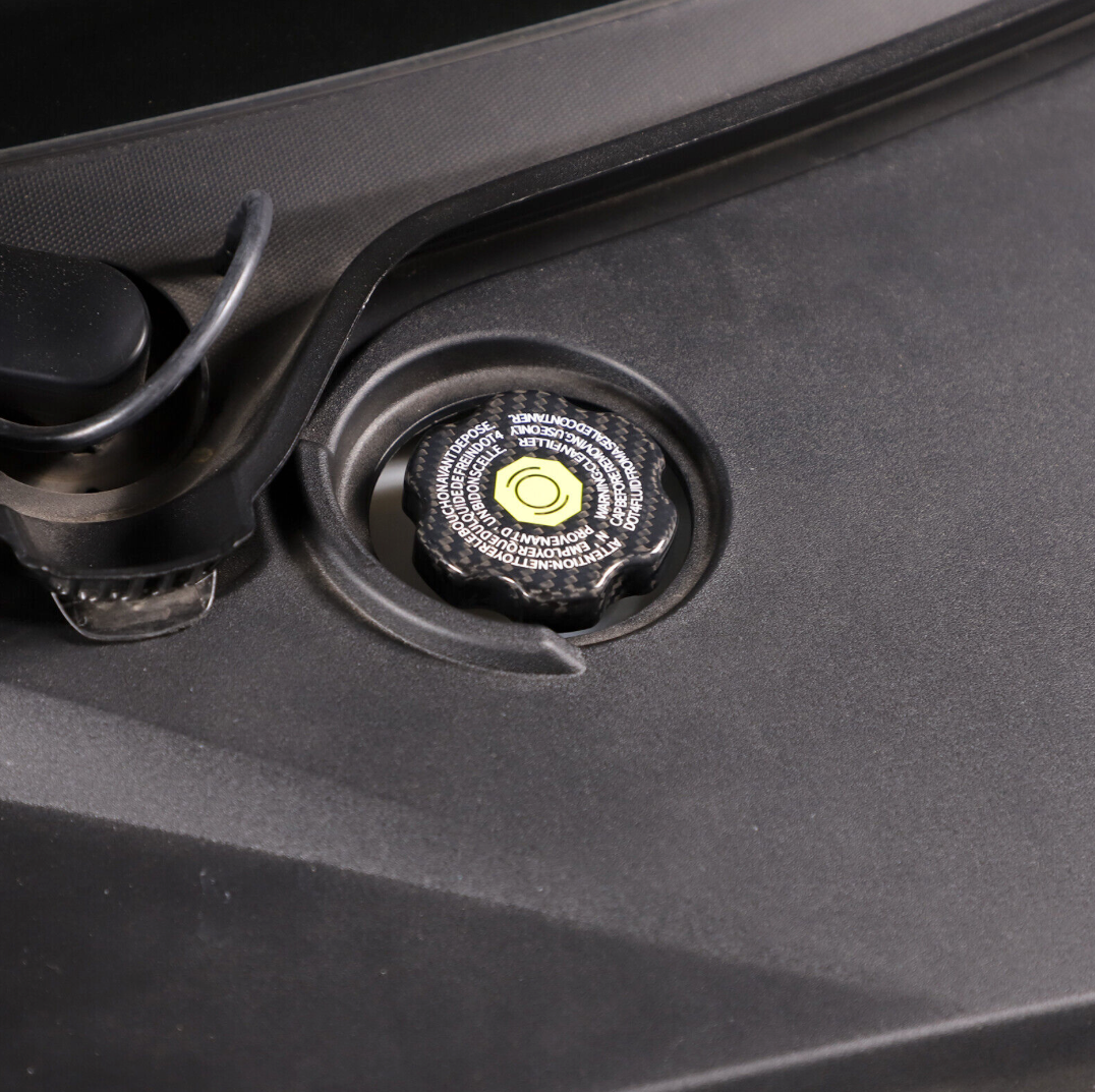 C8 Corvette Real Carbon Fiber Engine Oil Coolant Water Tank Cap Cover Kit
